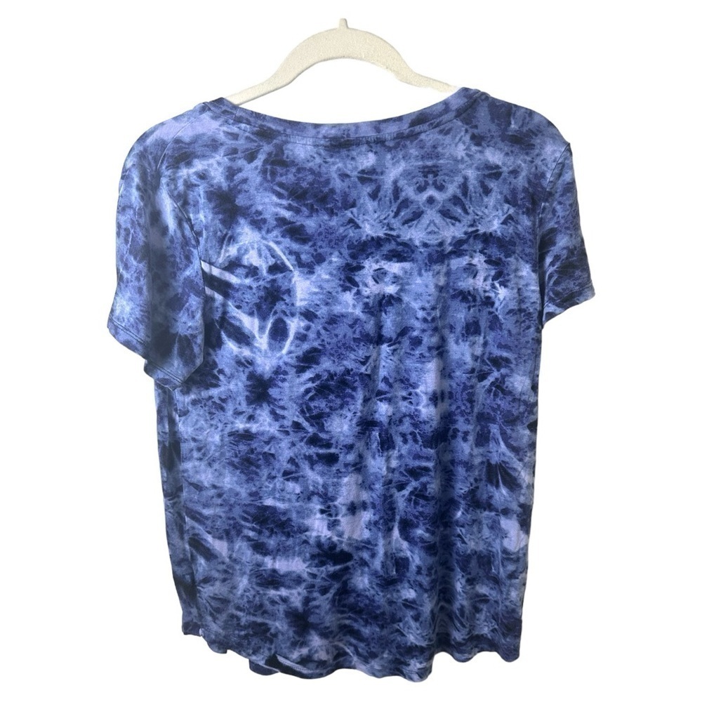 Kenneth Cole Shirt Womens Large Tee Short Sleeve Tie Dye Marble All Over Soft - Picture 2 of 6